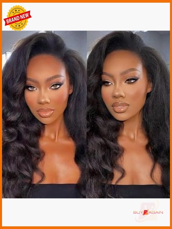 3 in 1 Half Wig Kinky Straight Glueless Human Hair Seamless Clip In 18 Inch